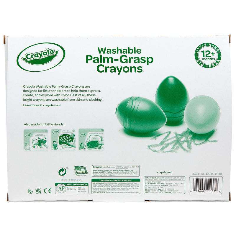 Washable Palm-grasp Crayons 12pk Crayola
