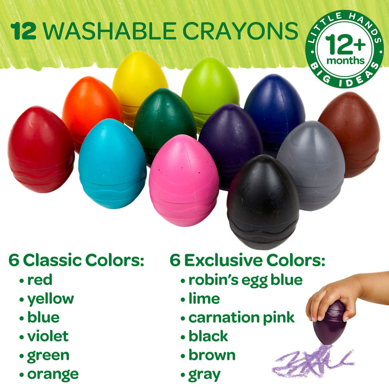 Washable Palm-grasp Crayons 12pk Crayola