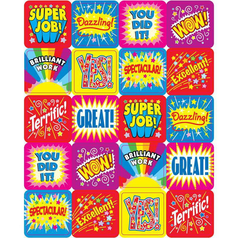 Stickers Positive Words 120-pk Acid & Lignin Free