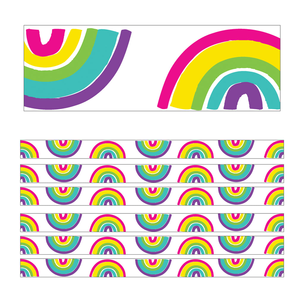 (6 Pk) Rainbows Straight Borders Kind Vibes