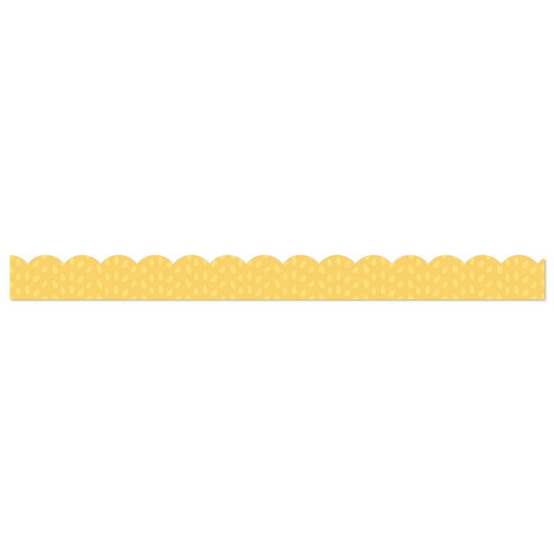 Yellow W/painted Dots Scallop Bordr Grow Together