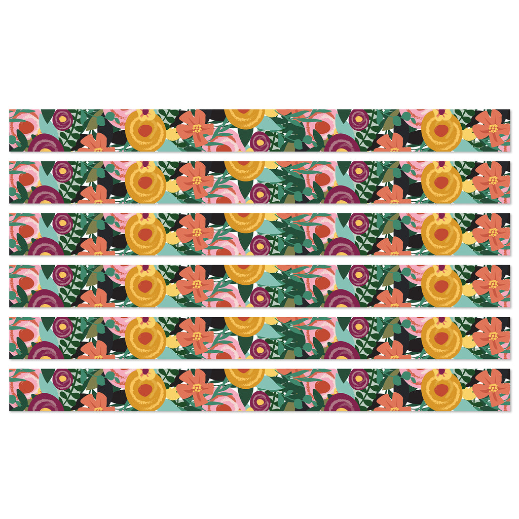 (6 Pk) Floral Garden Straight Bordr