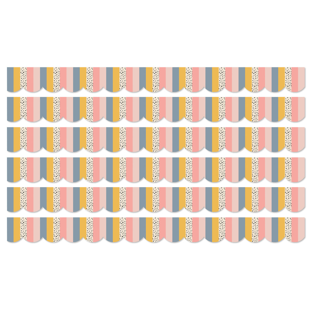 (6 Pk) We Belong Stripes Borders Scalloped