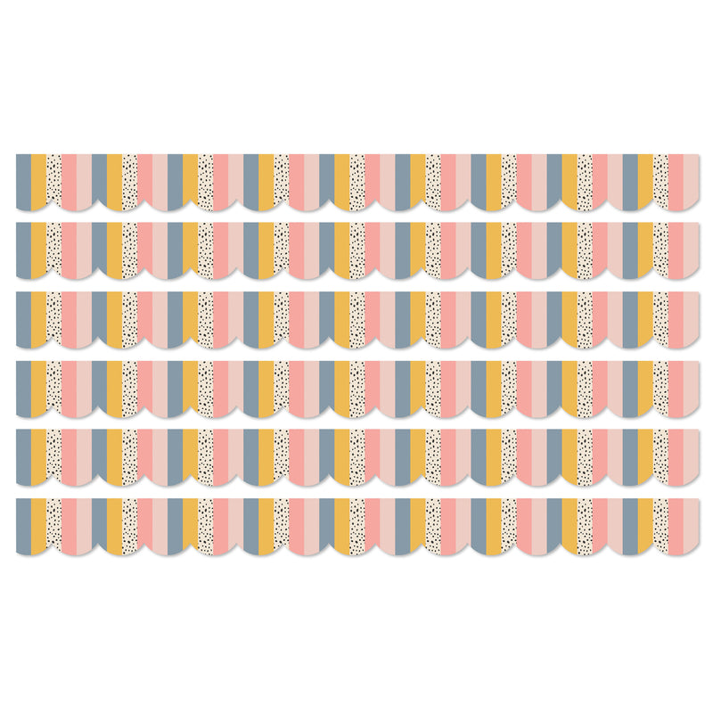 (6 Pk) We Belong Stripes Borders Scalloped