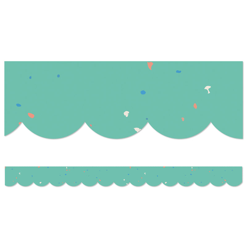 Speckled Teal Scalloped Borders We Belong