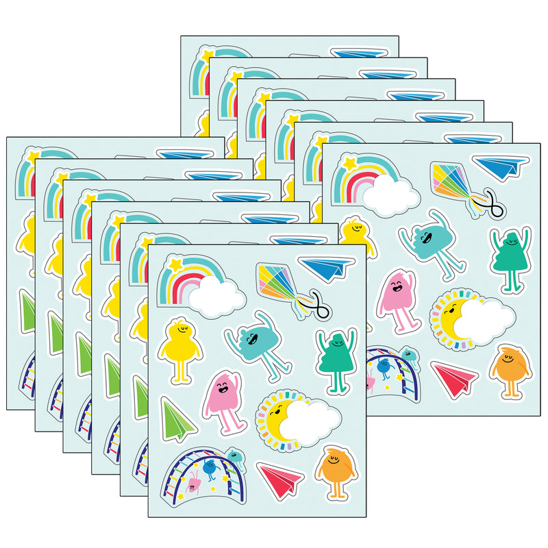 Happy Place Shape Stickers, 72 Per Pack, 12 Packs