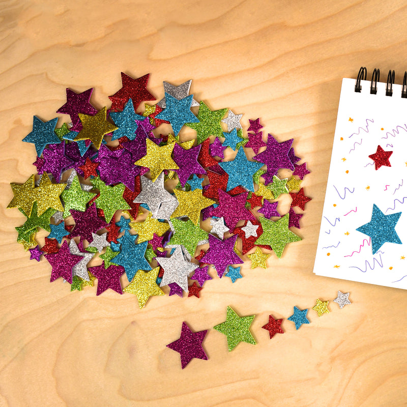 Glitter Foam Stickers - Stars - Multicolor