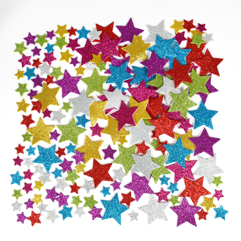 Glitter Foam Stickers - Stars - Multicolor
