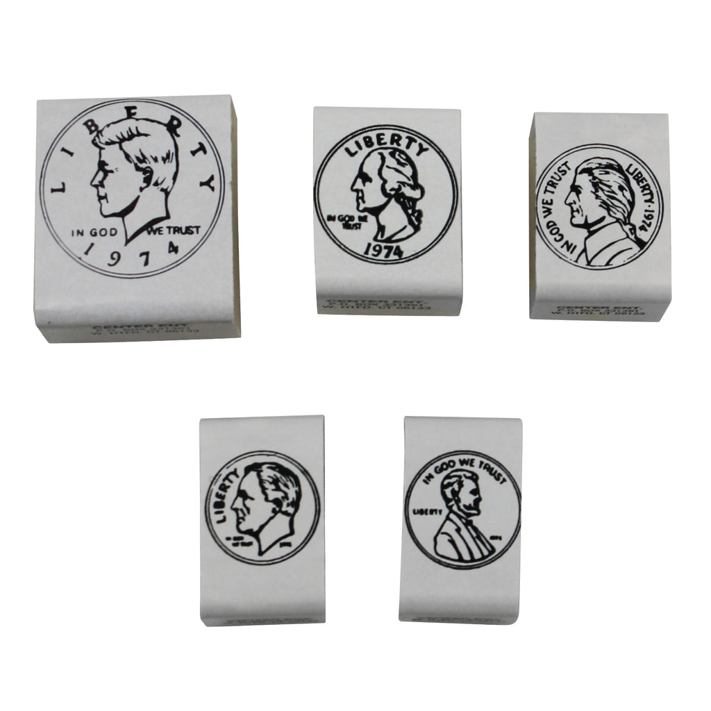 (3 St) Stamp Set Coins Heads 5 Per Set