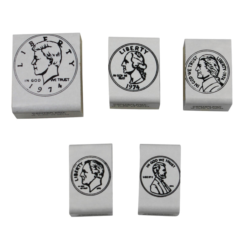 (3 St) Stamp Set Coins Heads 5 Per Set