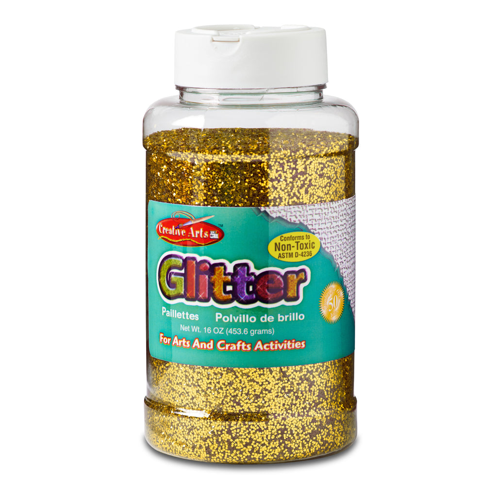 (3 Ea) Glitter 16 Oz Bottle Gold