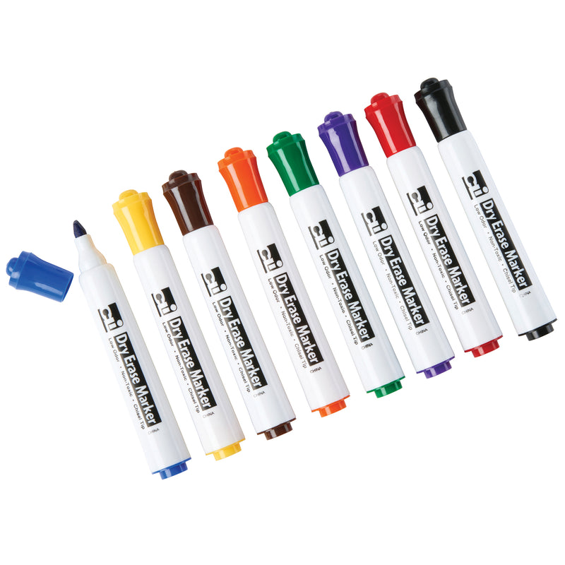 Chisel Tip Asst Barrel Style 8 Pk Dry Erase Markers