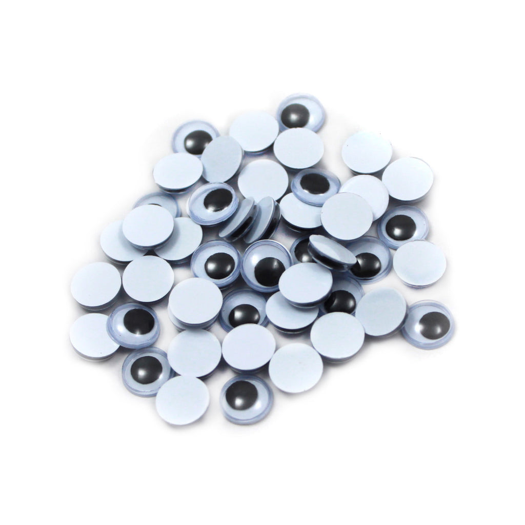 (24 Pk) Wiggle Eyes Round 10mm Blk 50ct Per Pk