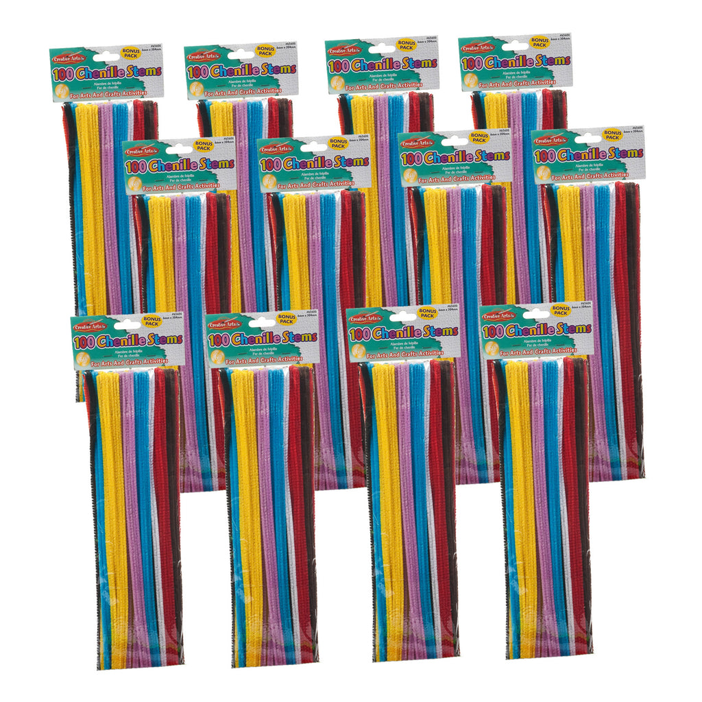 (12 Pk) 6mm Assort 12in Stems 100ct