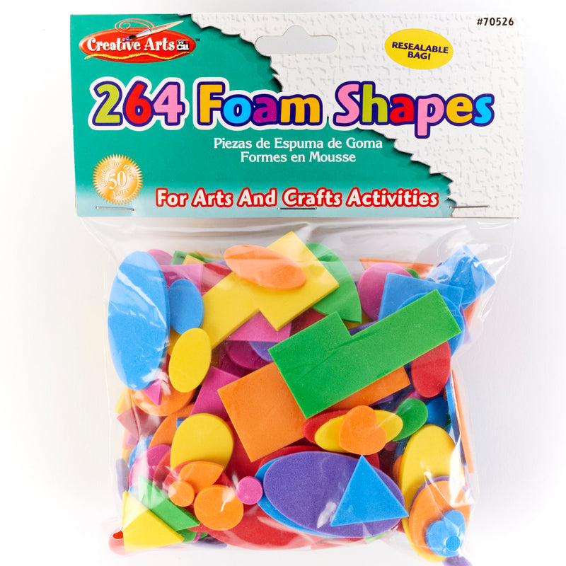 Foam Shapes Asst Colors 264 Pcs