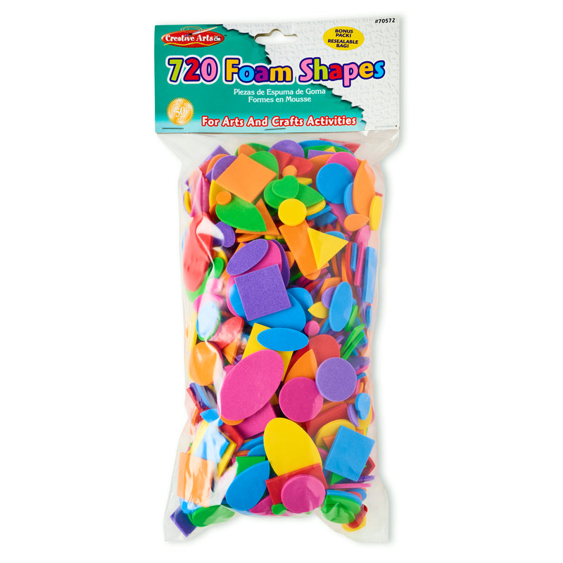 Foam Shapes Asst Colors 720 Pcs