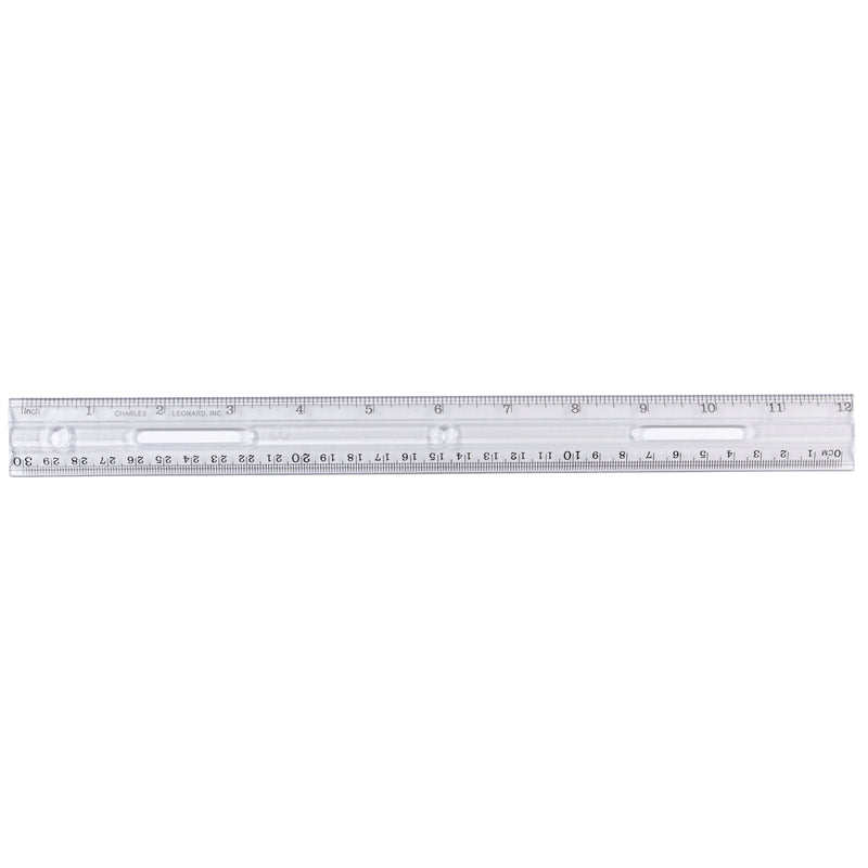 (48 Ea) 12in Plastic Ruler Clear