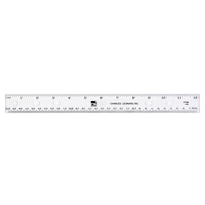 (48 Ea) Translucent 12in Plastic Ruler Clear