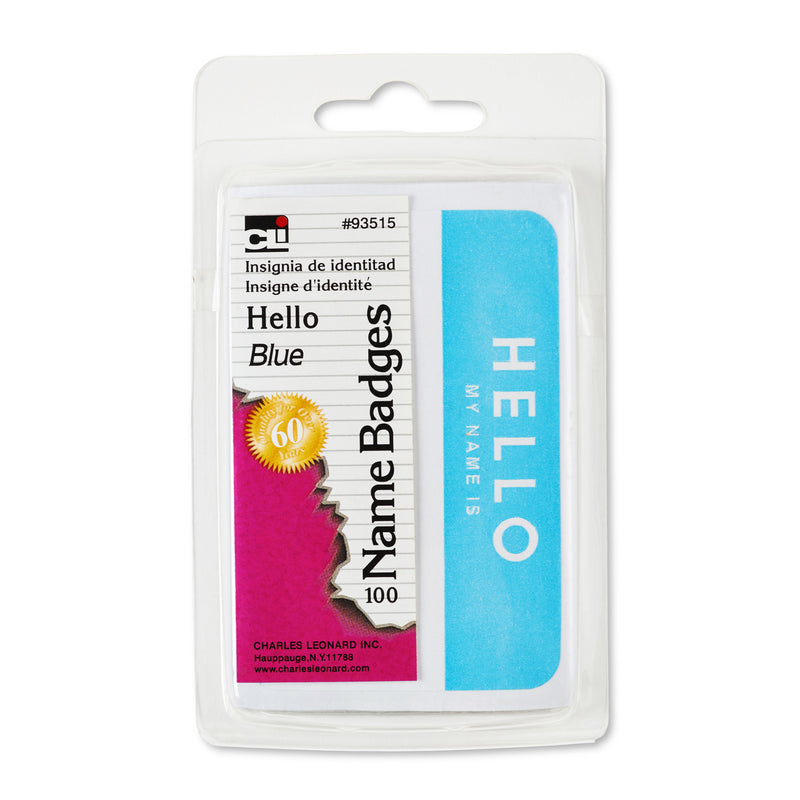 Name Badges Hello Blue Charles Leonard Self Adhesive