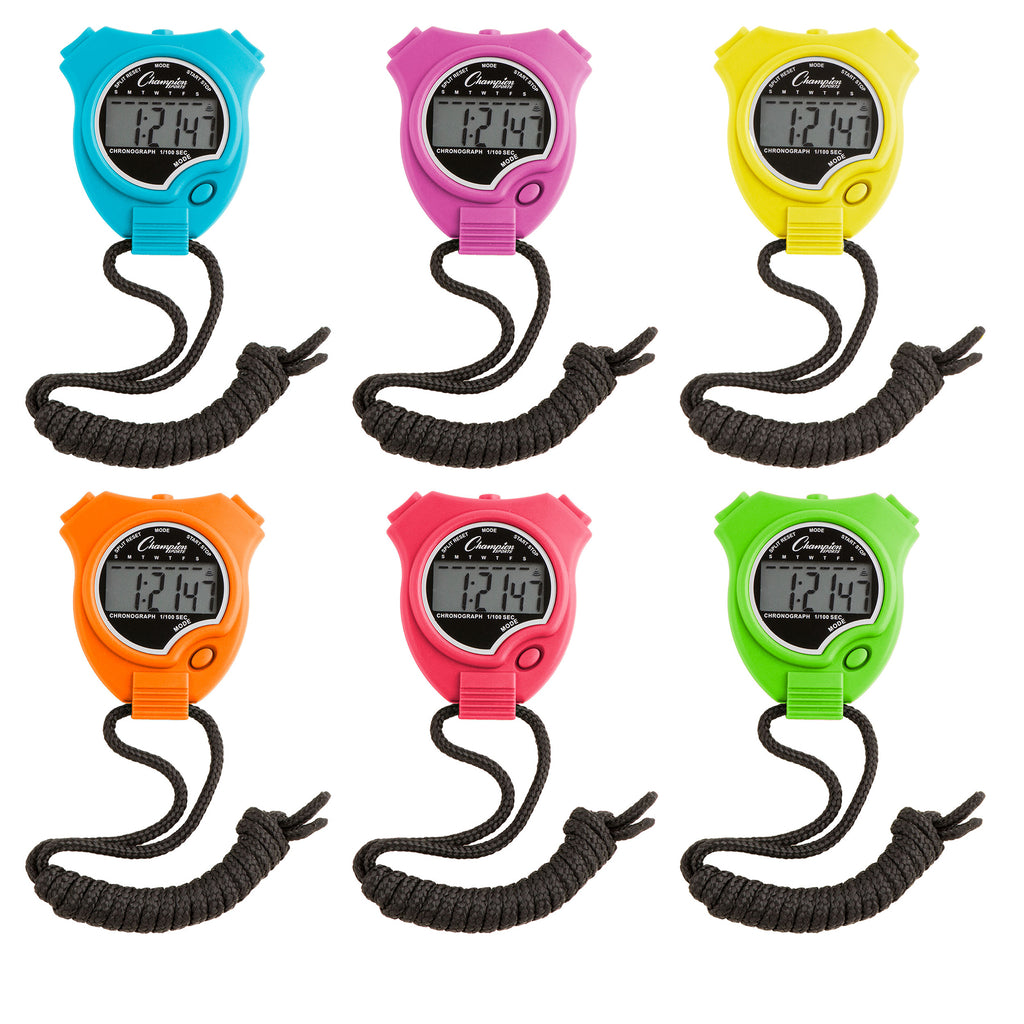 Stop Watch 6pk Neon Colors