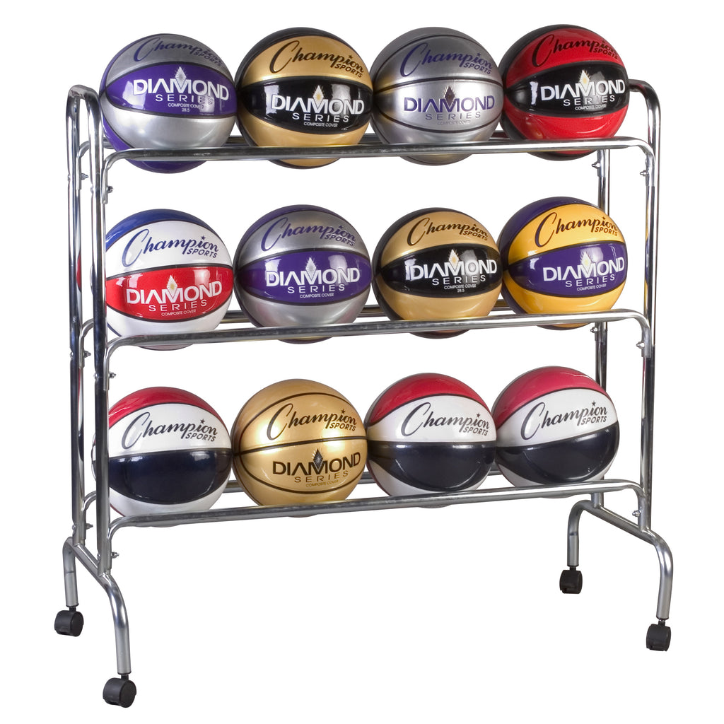 Portable Ball Rack 3 Tier Holds 12 Balls