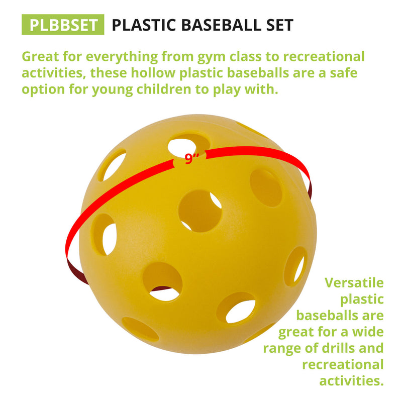 Plastic Balls Baseball Size 6 Set
