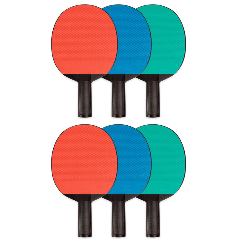 (6 Ea) Table Tennis Paddle Rubber Plastic