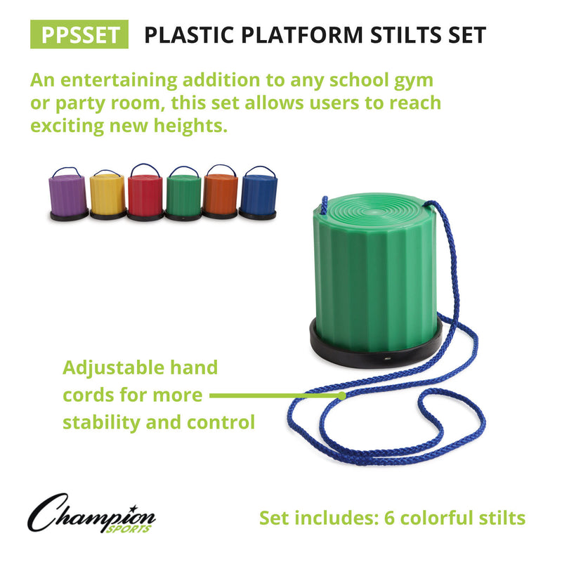 Plastic Platform Stilts 6 Color Set