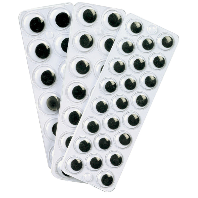 Peel & Stick Wiggle Eyes On Sheets Black