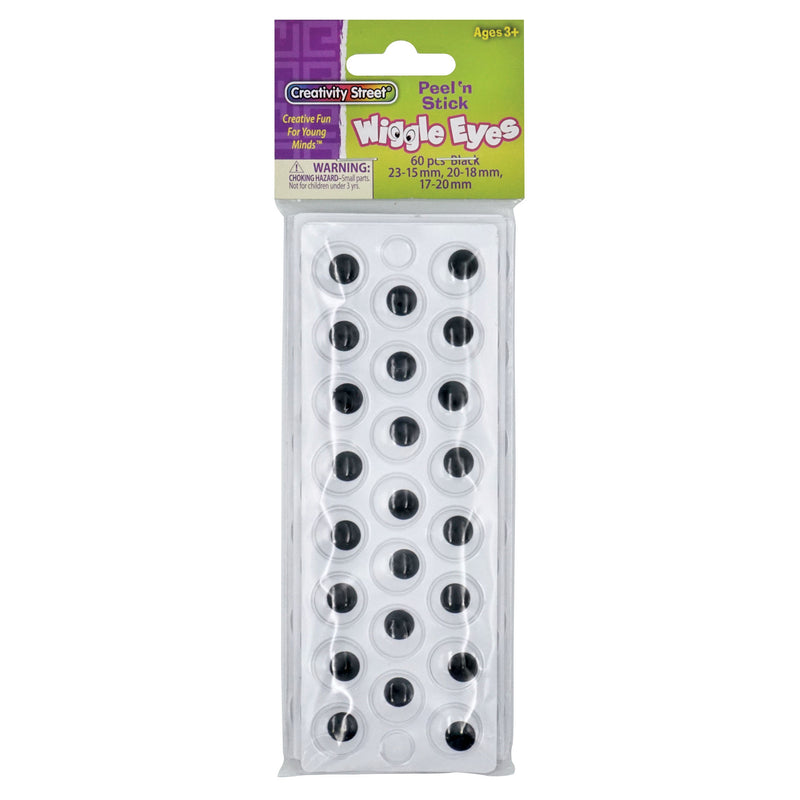 Peel & Stick Wiggle Eyes On Sheets Black
