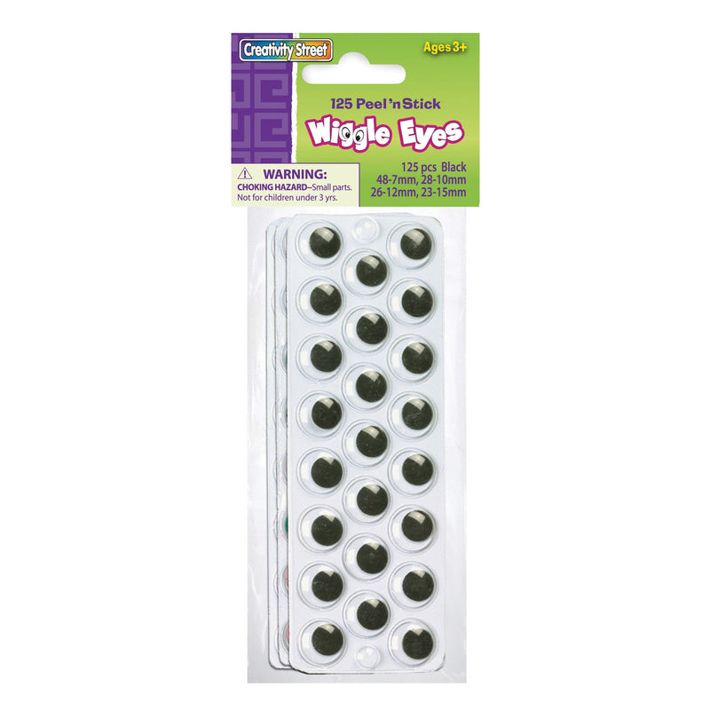 Peel & Stick Wiggle Eyes Black