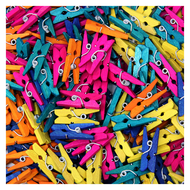 Mini Spring Clothespins Bright Hues