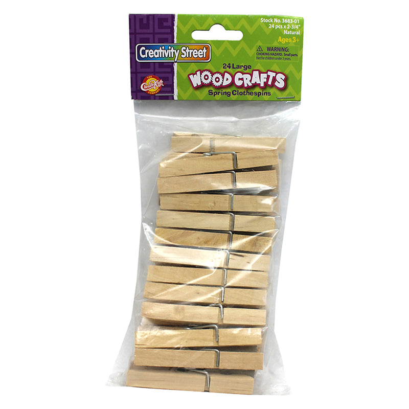 Large Spring Clothespins Natural