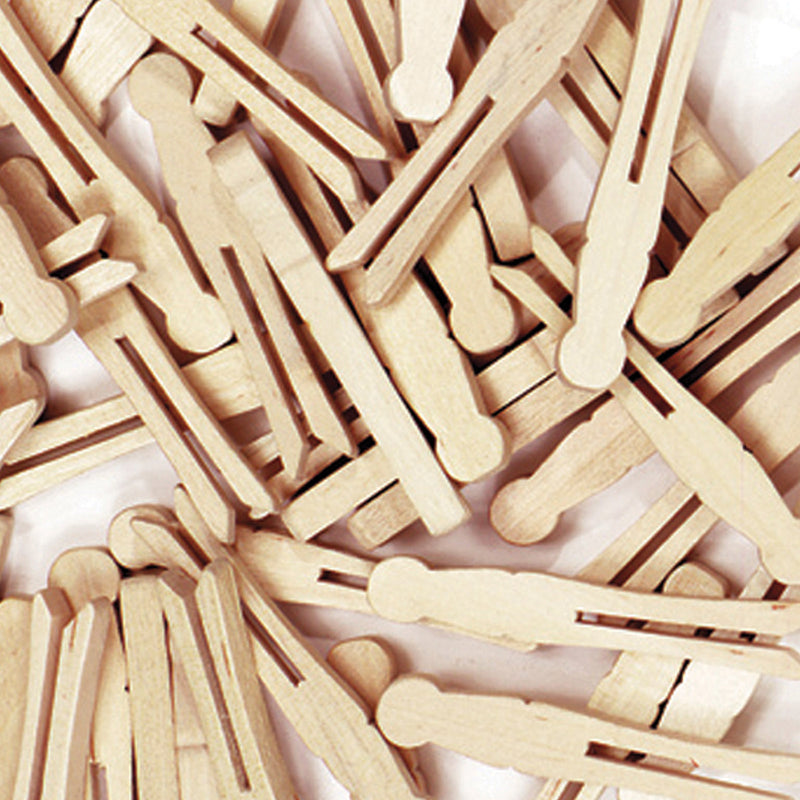 Wooden Flat Slotted Clothespin 40pk Natural
