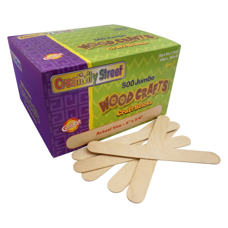 Jumbo Craft Sticks 500-pk Natural