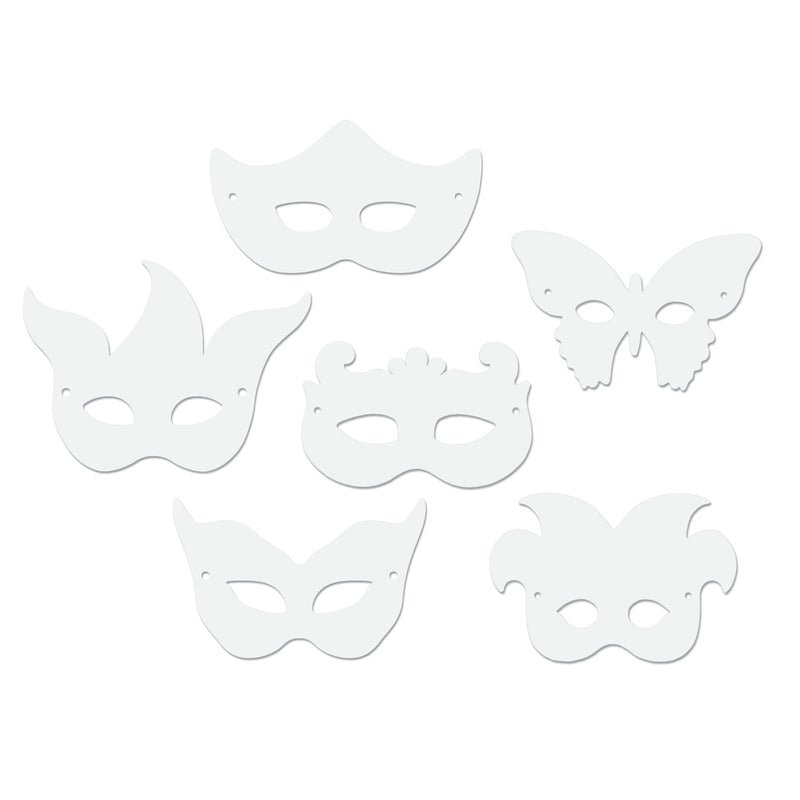 (6 Pk) Die Cut Mardi Gras Masks 24 Per Pk