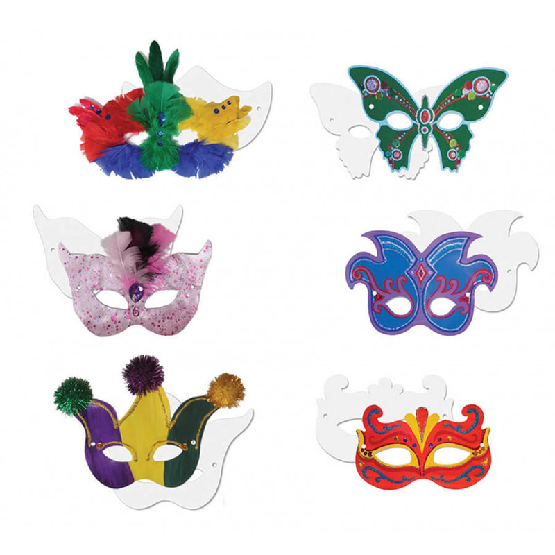 Die Cut Mardi Gras Masks 24pk