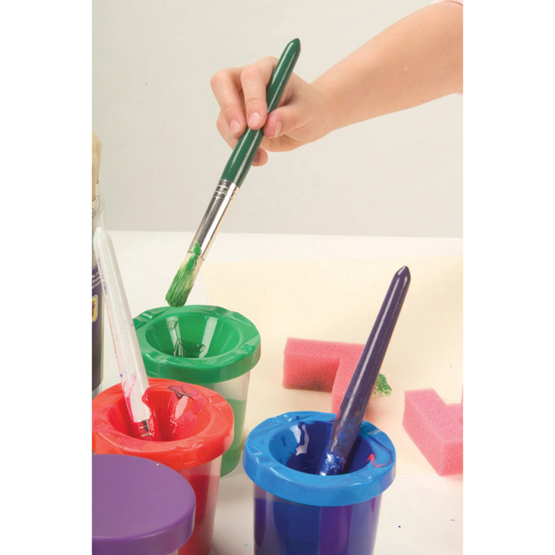 Paint Cups & Brushes Set 10 Cups W- 10 Color Coordinated Brushes