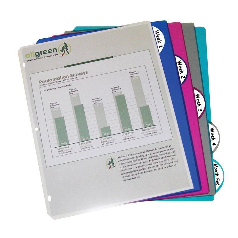 5 Tab Poly Index Dividers Assorted 5 Standard Tab