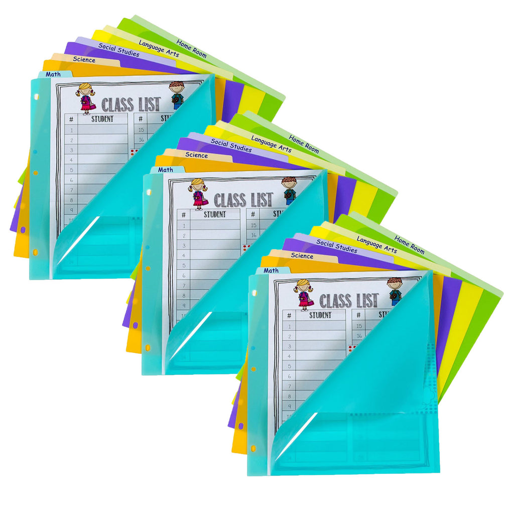 (3 Pk) 5 Tab Index Dividers W- Vertical Tab