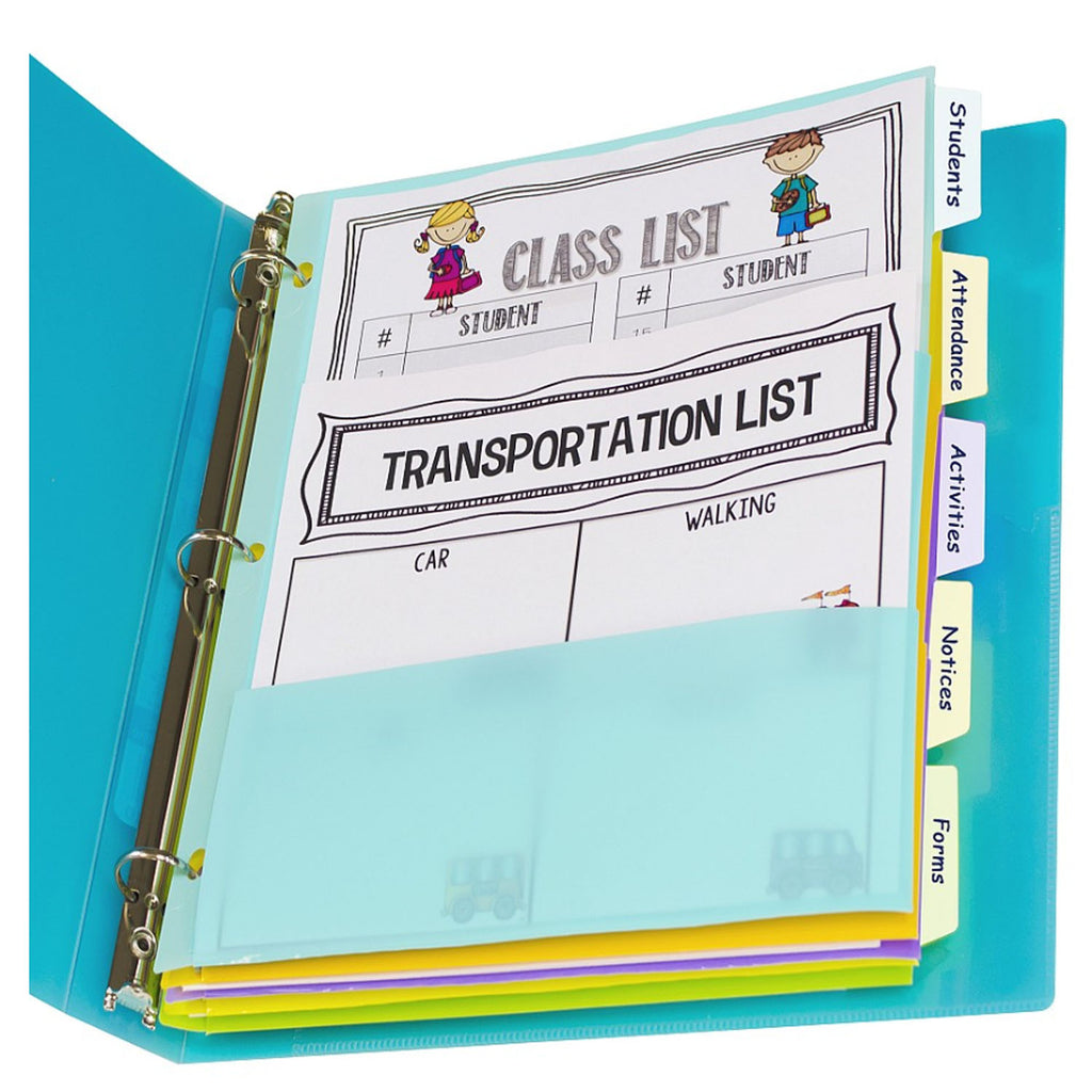5 Tab Index Dividers With Multi Pockets