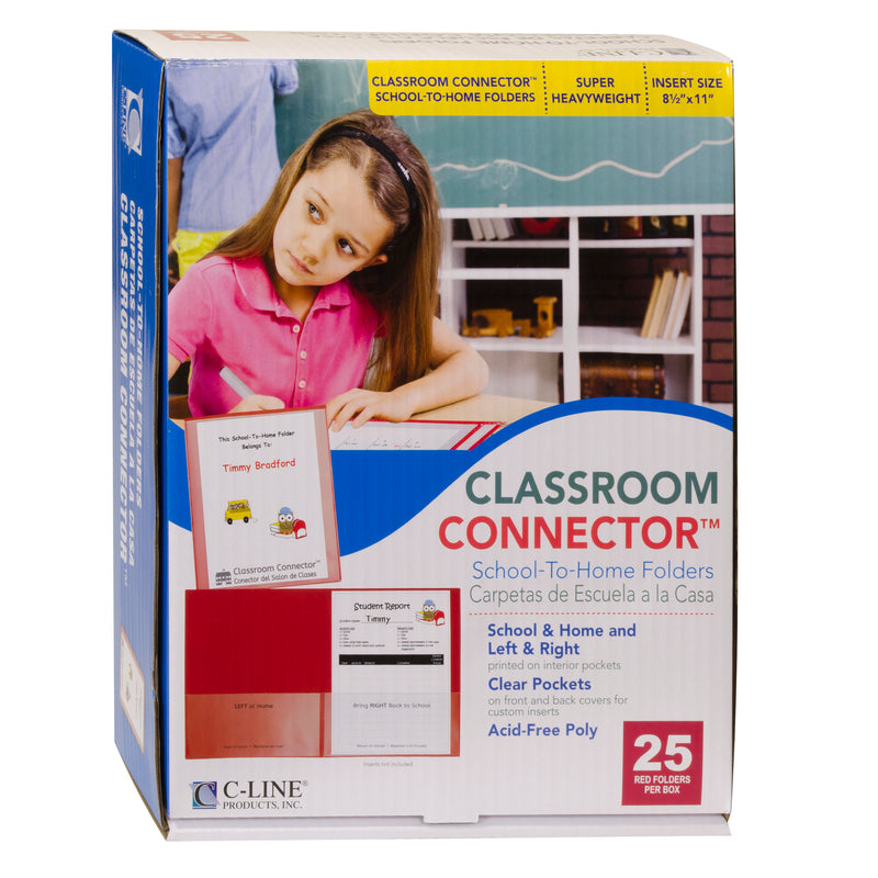 C-line Red 25ct Classroom Connector School To Home Folders