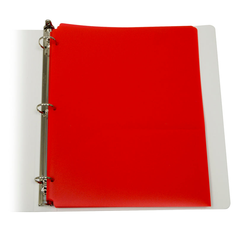 C-line Red 25ct Two Pocket Poly Portfolios With Three-hole Punch