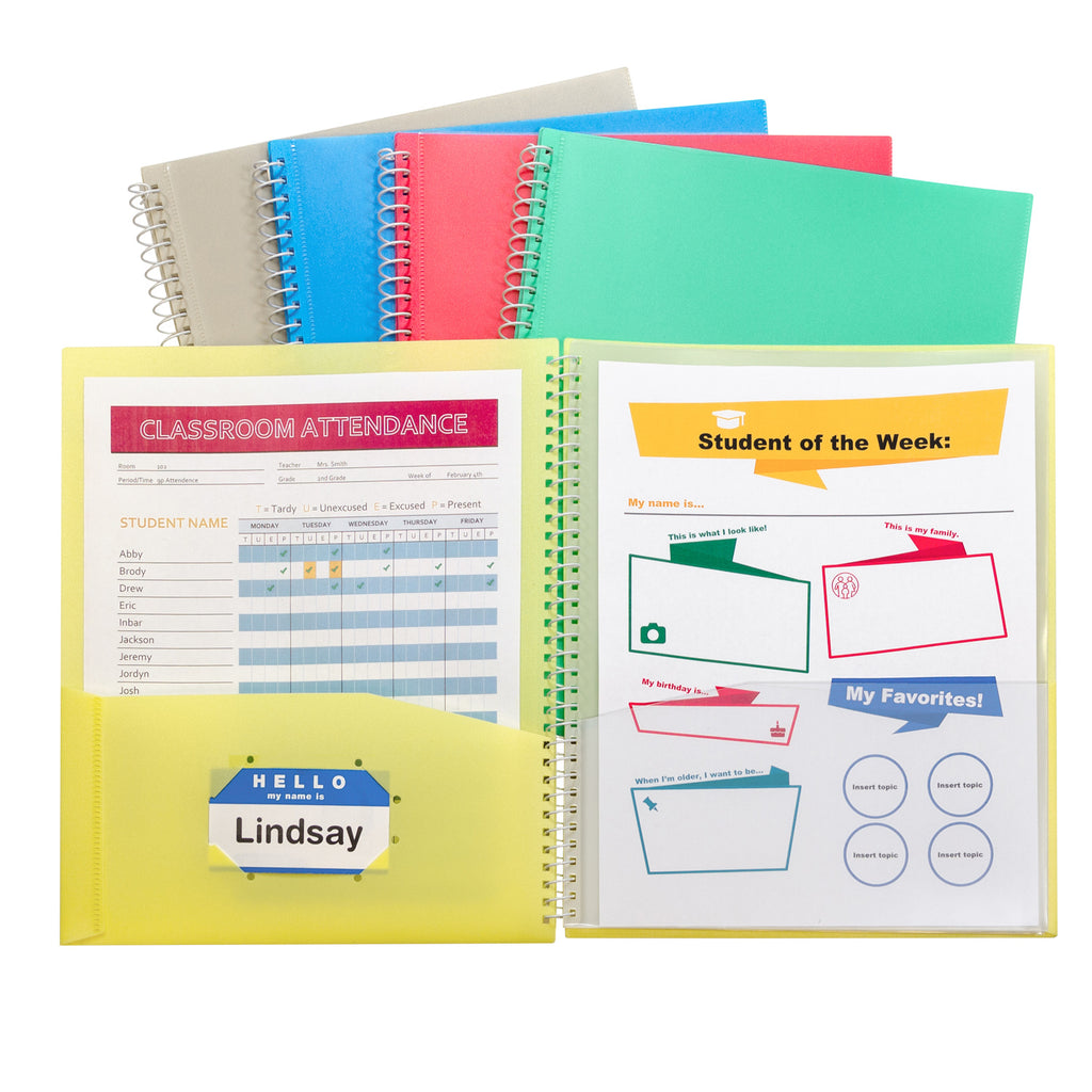 C-line 8 Pocket Spiral Bound Poly Portfolio