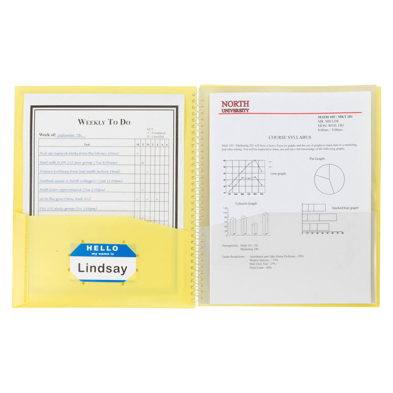 C-line 8 Pocket Spiral Bound Poly Portfolio