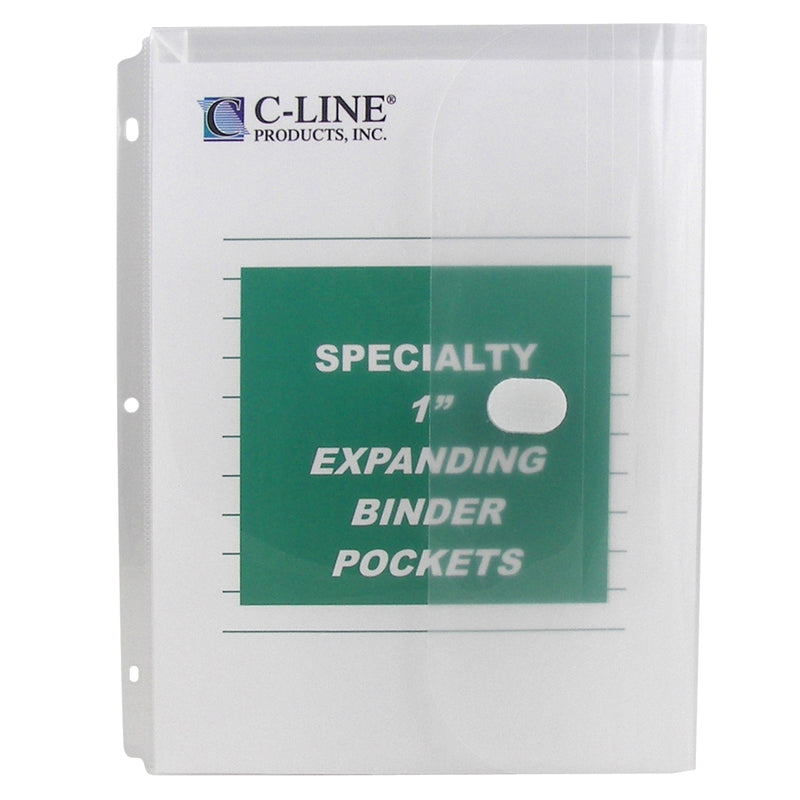 Binder Pocket 10pk Hook & Loop Closure Clear