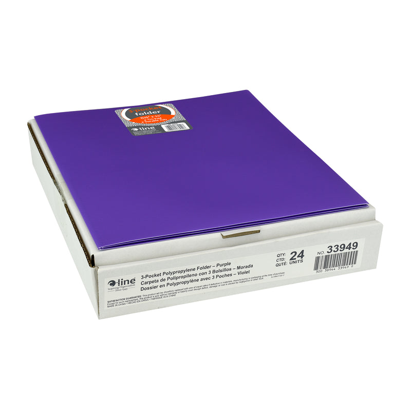 (24 Ea) Pur Tri Fold Pocket Folder Poly