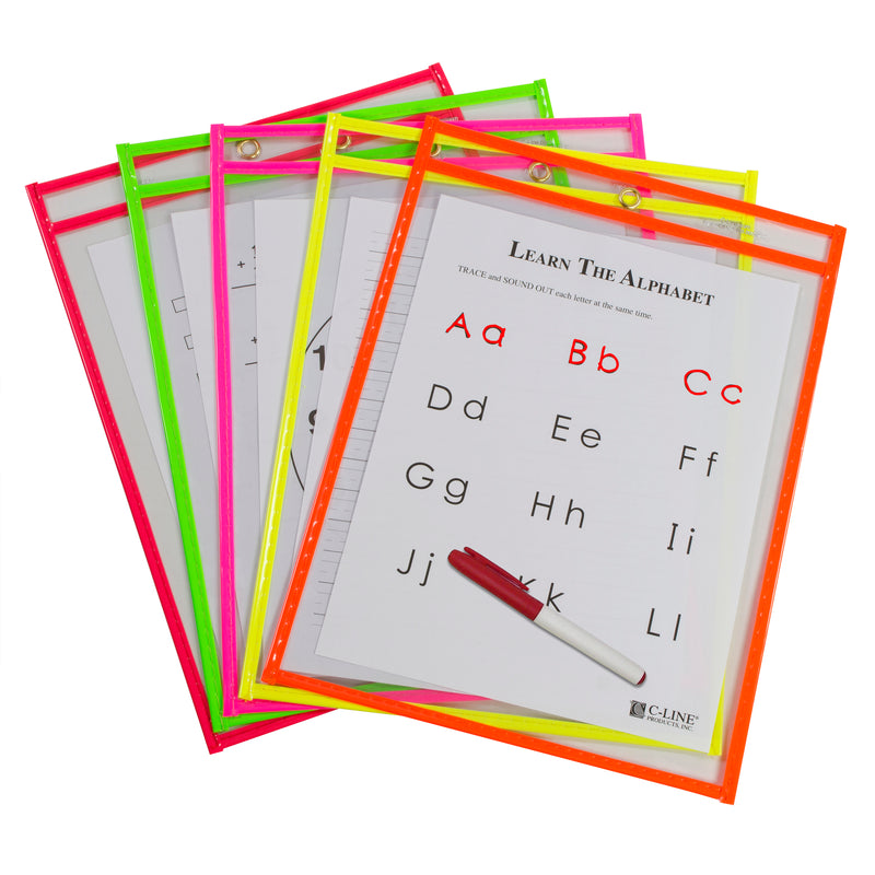 Reusable Dry Erase Pockets 10-pk