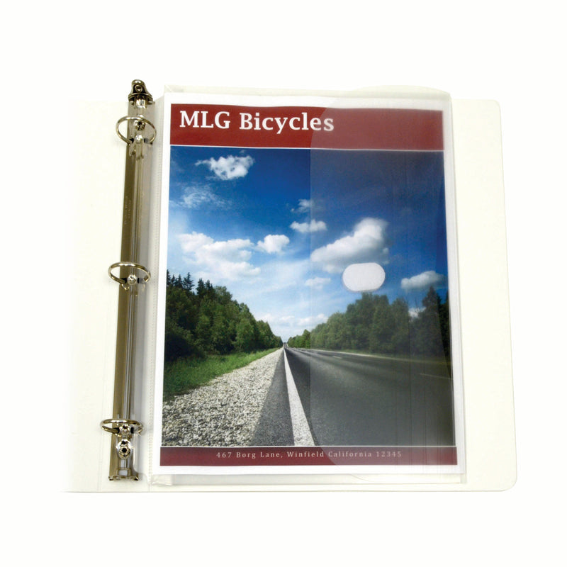 C-line 5pk Binder Pockets W- Hook & Loop Closure Side Loading Clear