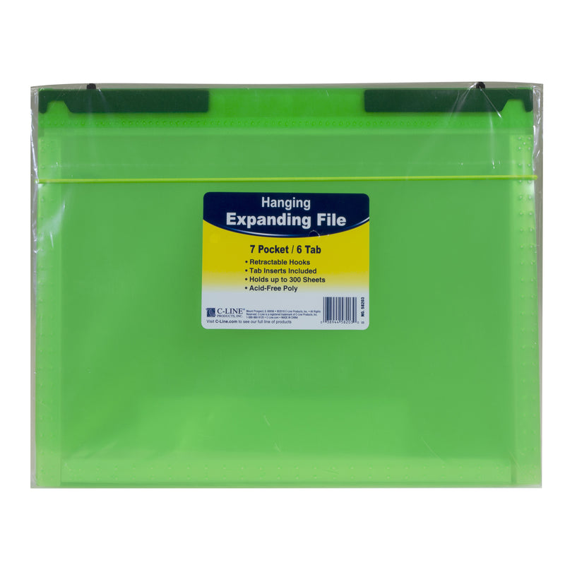 (3 Ea) Cline Grn 7 Pock File Folder Expanding